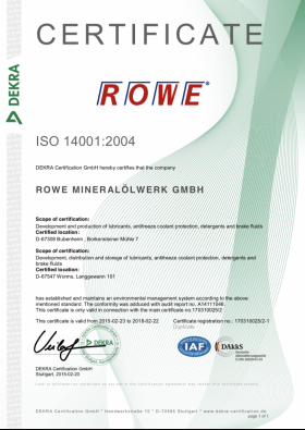 Certificate ISO-14001